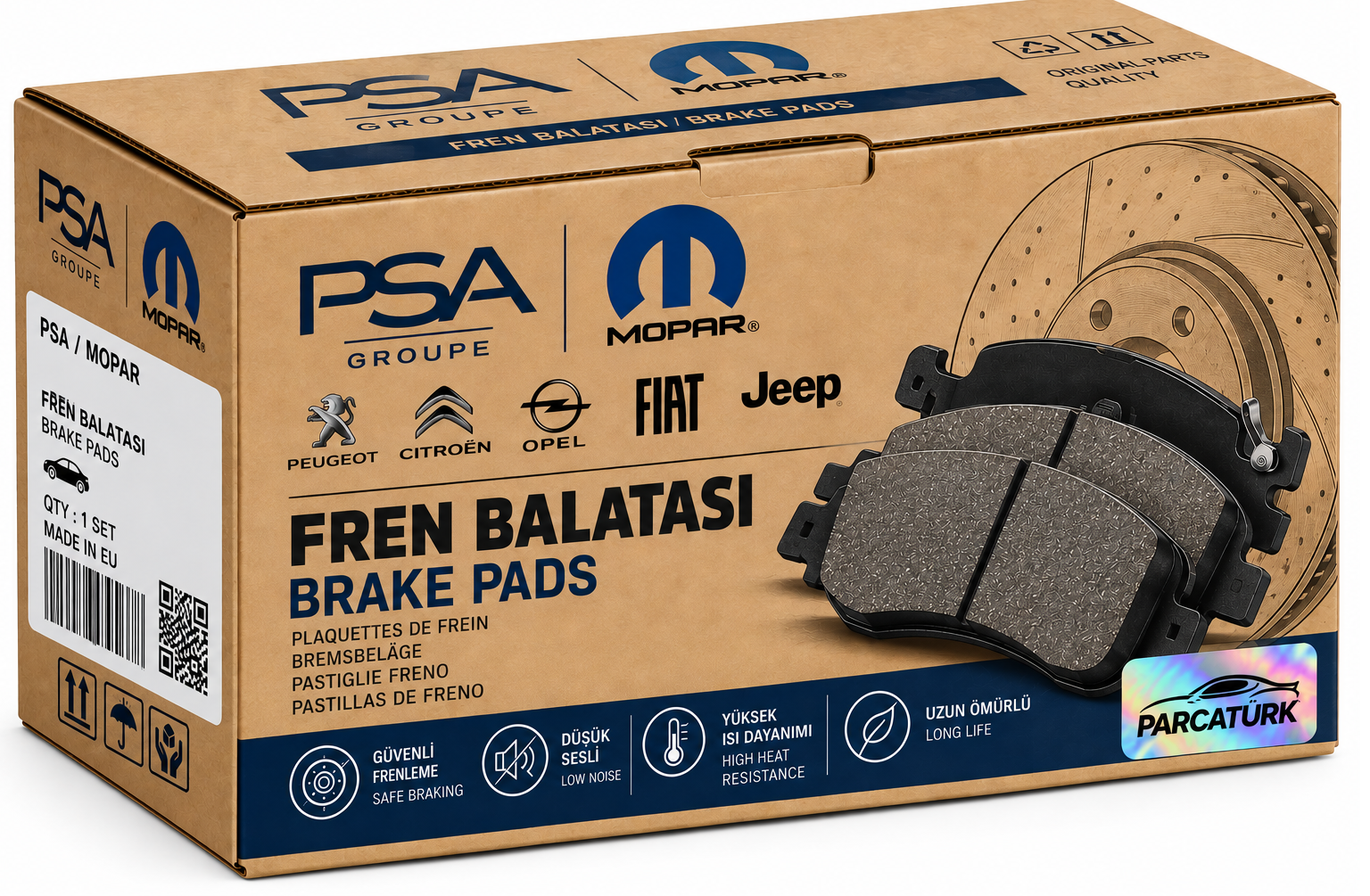Fren Balatası Ön (130.9MM) Peugeot P206 P306 (Yaylı)