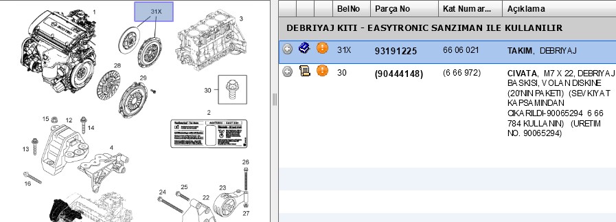Debriyaj Seti Hidrolik Rulmanlı (Opel Astra H 06-14 Meriva 06-10 Vectra C 06- 1.6 Z16XEP Z16XER A16XER Easytronic)