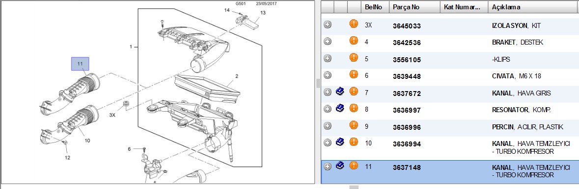 Hava Filtresi Borusu (Opel Crossland X B16DT)