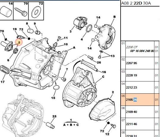 Sanzuman Kilavuzu BE4R Şanzuman Partner-M49-M59 301 307 308 407 Berlingo M49-M59 C3 C4