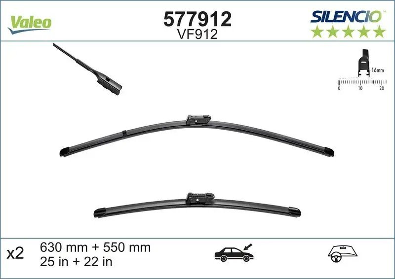 VALEO Volkswagen Tiguan II, Porsche Cayenne Ön Silecek Süpürgesi 630+550 mm