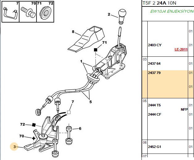BİTAPART Vites Çubuk Bağlantı Ayağı Peugeot P206 P307 P307 Y.M