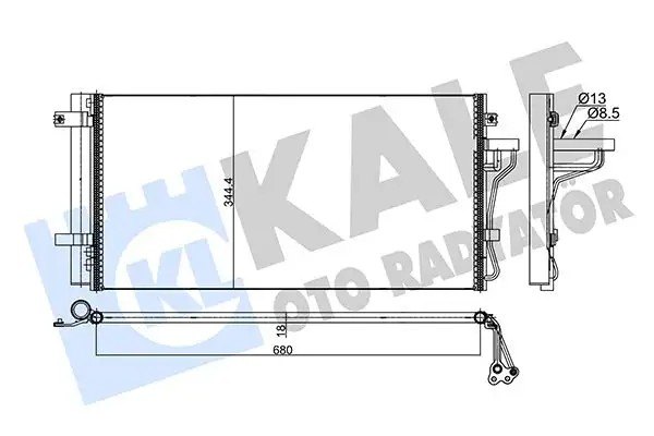 KALE Hyundai Sonata 2.0 Crdi Klima Radyatörü 658×344.4×18 mm