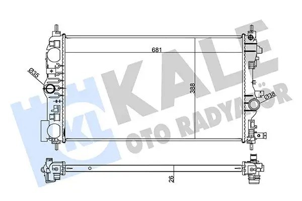 KALE Opel Insignia A 1.4 Su Radyatörü 681x388x26 mm