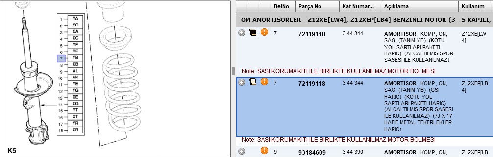 Maysan Ön Sağ Sol Amortisör (Gazlı) (Opel Corsa C Combo C 00-09)