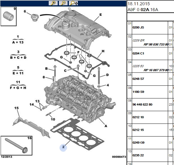 Silindir Kapak Contası (0.90 mm) (Peugeot P207, P208, P308, P508 16 16V)