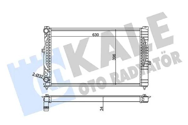KALE Audi A4 Passat A6 Skoda Superb Su Radyatörü 630×396×34 mm Mekanik