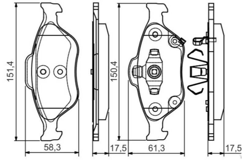 Bosch Fren Balatası Ön (151 mm) (Toyota Charade 1.3 VVT)
