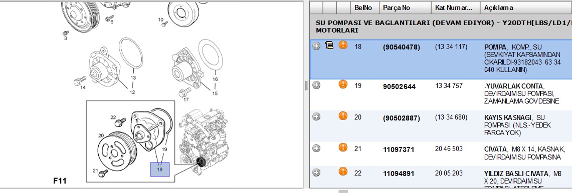 KALE Opel Combo, Astra G, Vectra B ve C 1.7-2.0 Dti Devirdaim Su Pompası