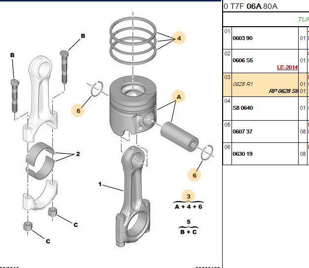 PISTON 85.00 MM (STD) PEUGEOT P307 P308 P407 CITROEN C3 C4 C5 FORD C-MAX 2.0 HDI DW10TED4 G6DA