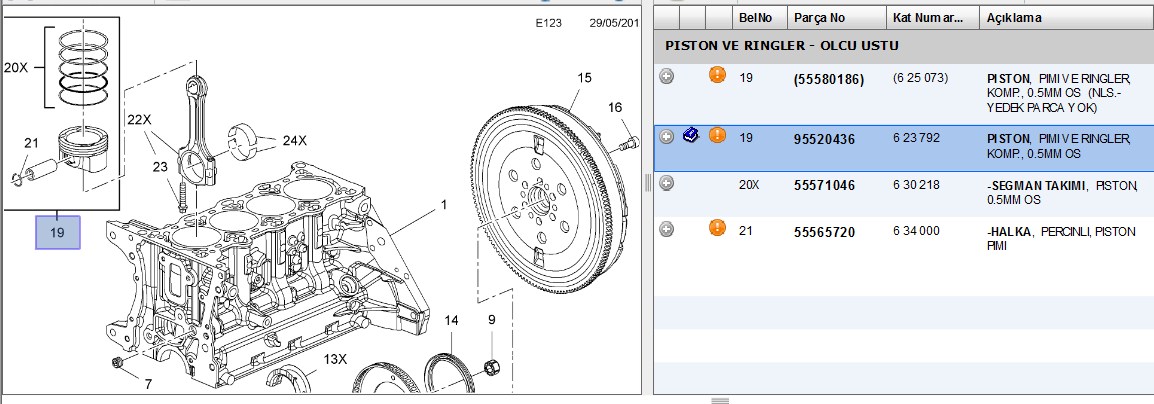 Piston 72.50 mm (+ 0.50) (OPEL Astra J 1.4 10- A14NET)