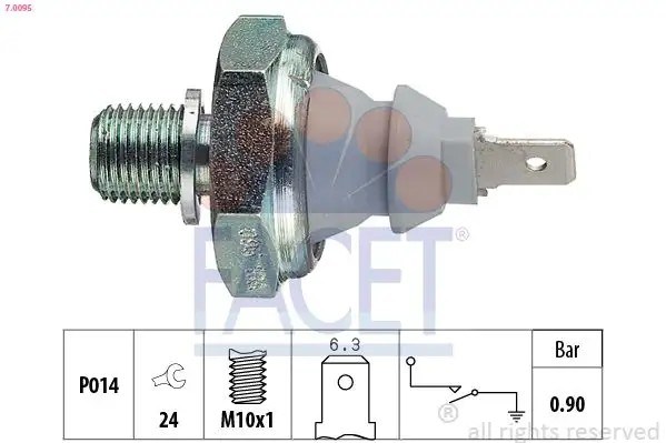 FACET Volkswagen Golf, Passat, Caddy, Audi A6 1.9 Tdi Yağ Basıncı Mührü M10x1 24 Anahtarlı