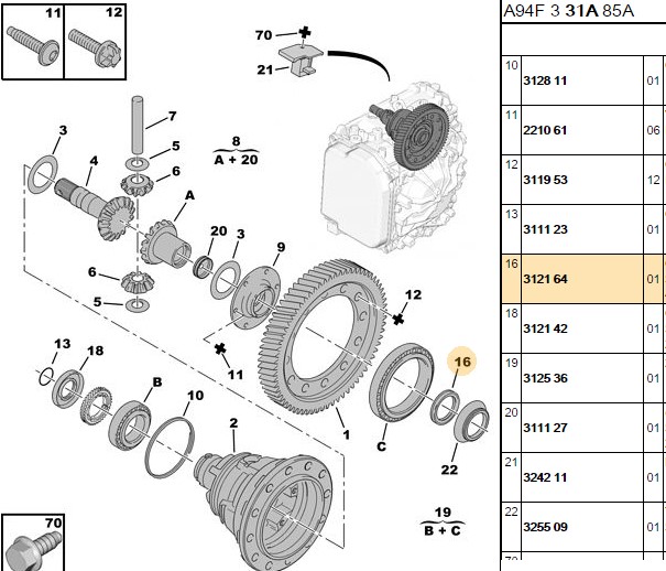 Diferansiyel Keçesi Sağ Çıkış (Peugeot P307, P407, Expert, C3, C4, C5, Jumpy, Xsara)