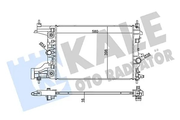 KALE Opel Astra J 1.6 ve Chevrolet Cruze 1.6 Radyatör 580×398×16 mm