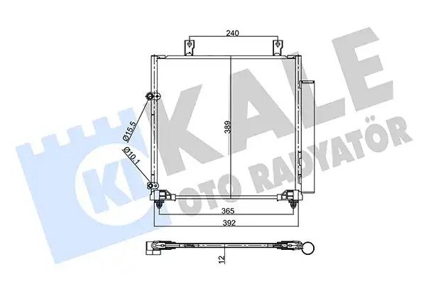 KALE Mitsubishi Attrage 1.2 ve Spacestar 1.2 Klima Radyatörü 392×389×12 mm