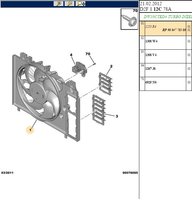 PSA Fan Motoru 407 508 C5 EP Motor