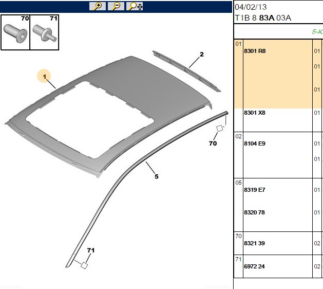 PSA (+) Yeni No:8301.R8 (OEM:8301N7, 8301.N7)