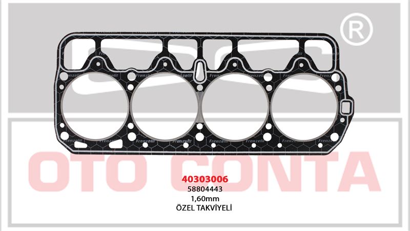 OTOCONTA Silindir Kapağı Contası Özel Takviyeli LPGLi Araçlar 1.60 mm (Fiat Murat 131 1.6 131 A1.000)