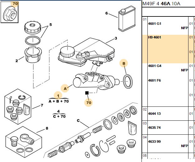Fren Ana Merkezi (Partner / 306 BOSCH OEM:4601H9;4601.H9)