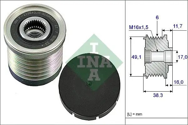 INA Opel Vivaro 1.9 Dti, Renault Laguna 1.9 Alternatör Kasnağı 11.7 mm