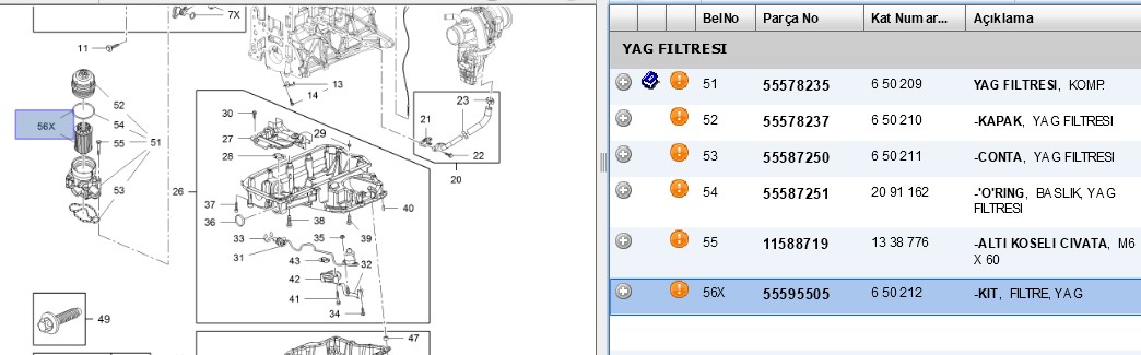 YAG FILTRESI B20DTH INSIGNIA  (BI TURBO) (650212)