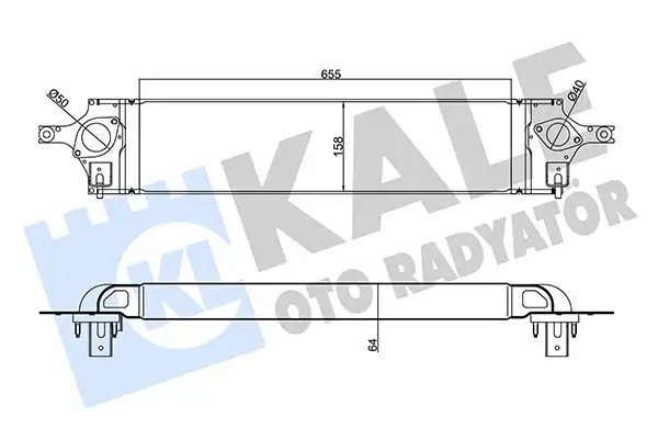 KALE Renault Koleos ve Nissan X-Trail 2.0 dCi Turbo Radyatörü 655×158×64 mm