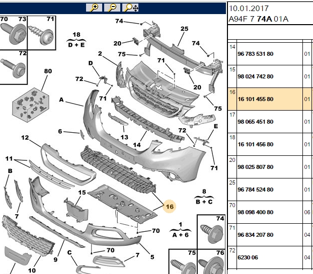 Ön Tampon Darbe Emici (Peugeot 2008/2008 Y.M)