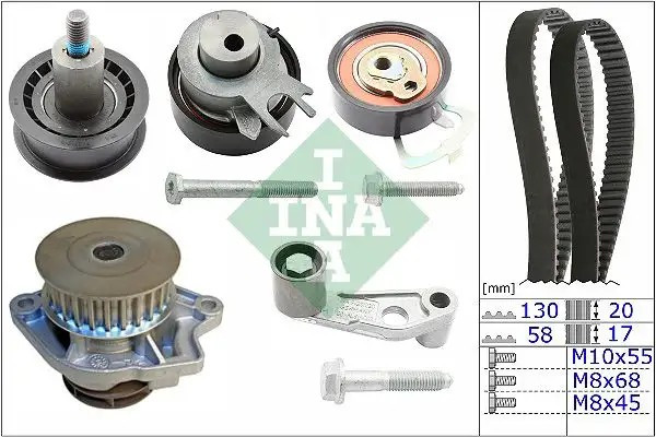INA Seat Toledo, Fabia, Octavia, Caddy 1.4 16V Triger Seti Devirdaimli 130 Diş