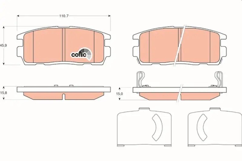 TRW Chevrolet Captiva ve Opel Antara 2.0 Arka Fren Balatası 110,7 mm