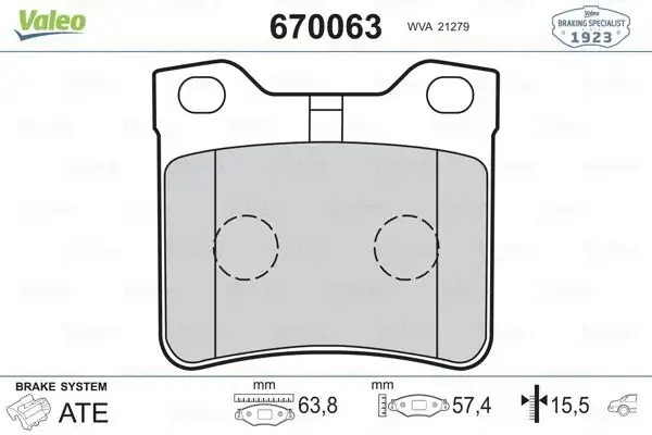 VALEO Peugeot 406 2.0 Hdi ve 2.0 Arka Fren Balatası 64 mm
