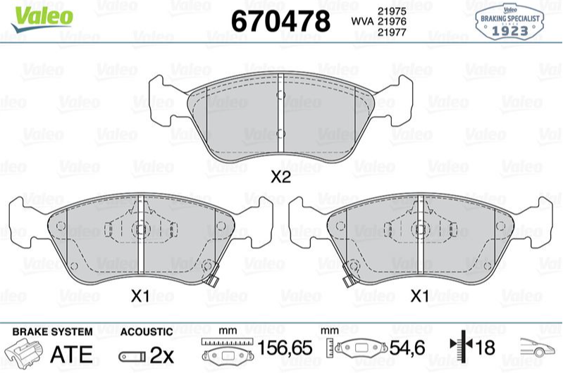 Valeo Fren Balatası Ön (Toyota Avensis 03=>)