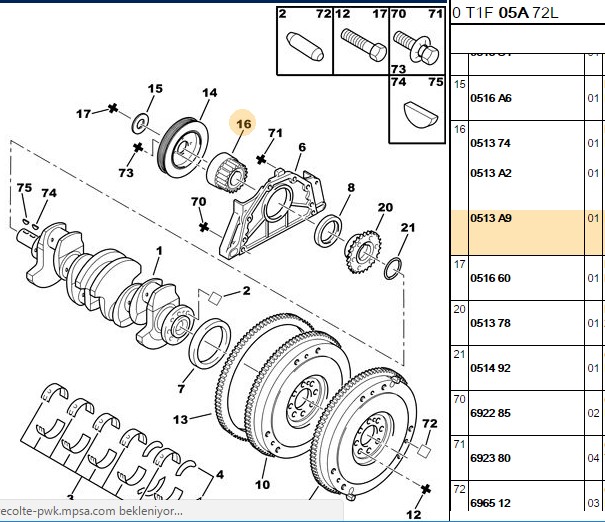 Krank Dişlisi (21 Diş) (Peugeot P307, P308, P406, P5008, Partner 2.0HDI, 2.2HDI DW10/DW10CTED4/DW12)