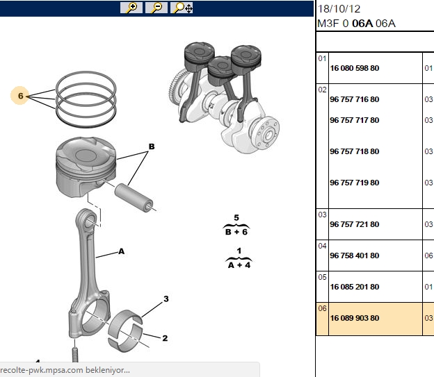 Piston Segmanı Seti CITROËN PEUGEOT DS 1,2 1608385680 1608990380 HMP(EB2FB) HMX(EB2)