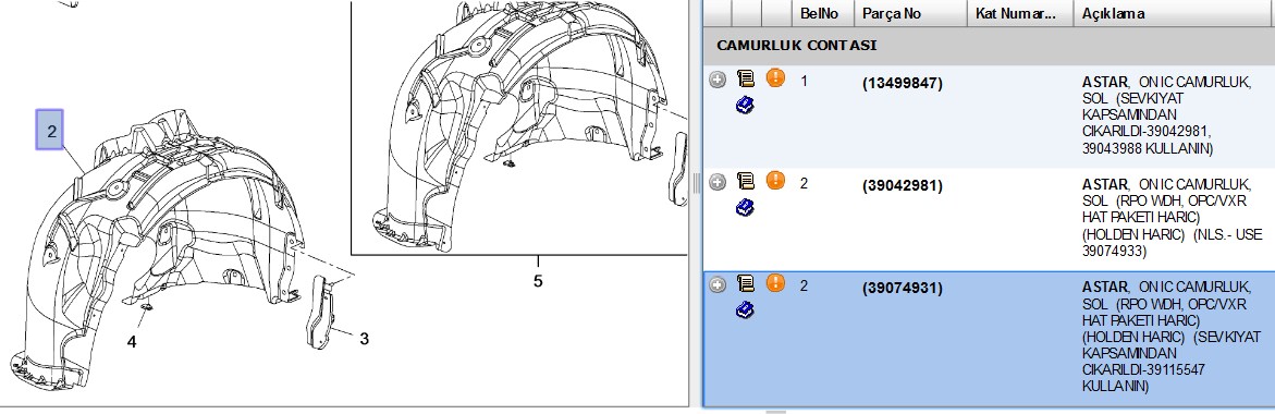 Camurluk Davlumbazı Ön Sol Astra K (16-)