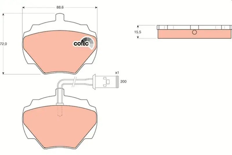 TRW Land Rover Range Rover ve Discovery I Arka Fren Balatası 88.6x72x15.5 mm