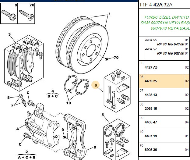 Bitapart Fren Kaliperi Onarım Tamir Takımı 301/307