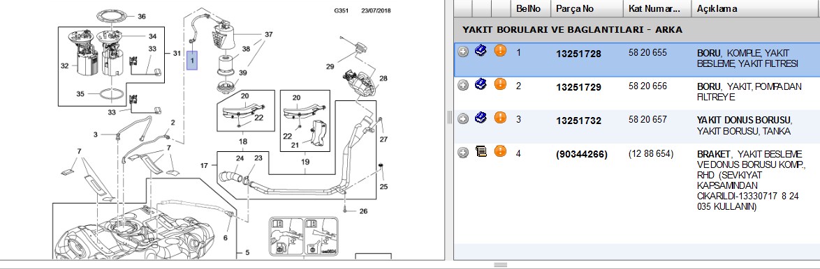 YAKIT BORUSU OPEL INSIGNIA A 2.0CDTI (5820655)