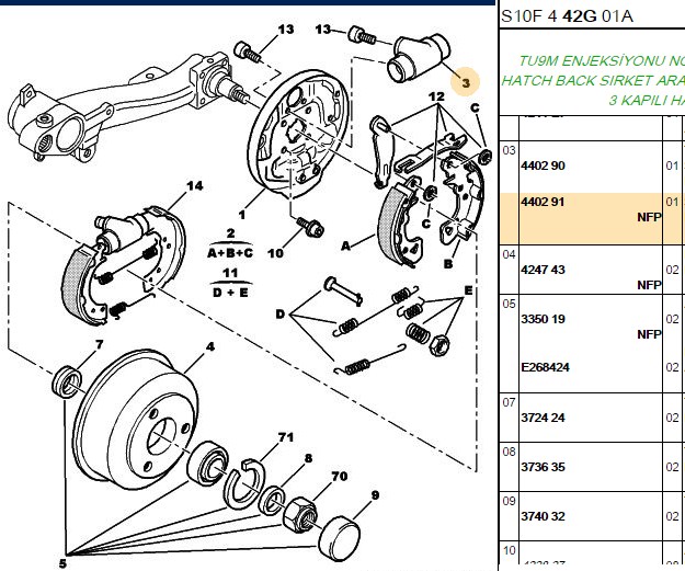 Teker Silindiri Sağ Arka (Peugeot 106 1.0, 1.1 XN XR XT)