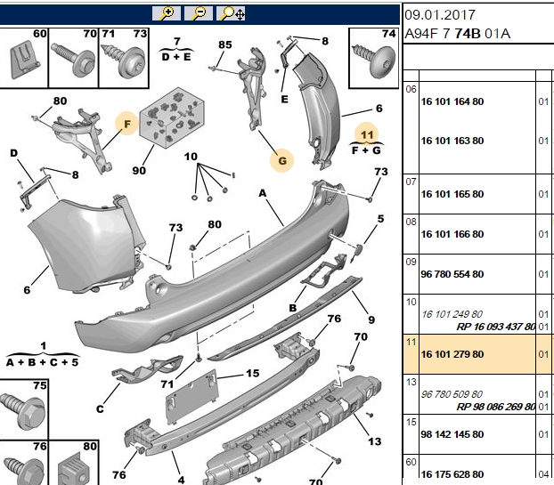 Arka Tampom Bağlantı Ayağı (Takım) Peugeot P2008 P2008 Y.M