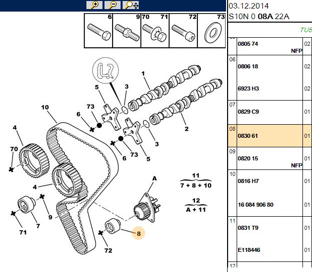 ABA Eksantrik Rulmanı (Metal) (Peugeot P106, P206, P307, Partner, Citroën Berlingo C3, Saxo, Xsara)