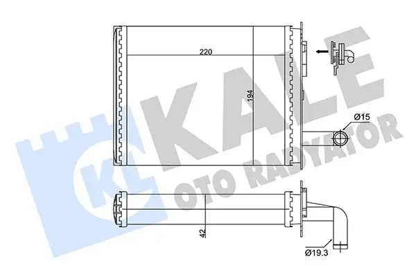 KALE Fiat Palio, Siena, Strada ve Albea Kalorifer Radyatörü 220x194 mm