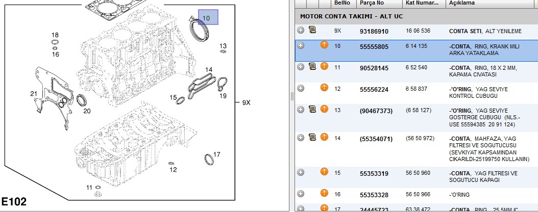 Krank Keçesi (Opel Astra H 1.6 06- A16XER)