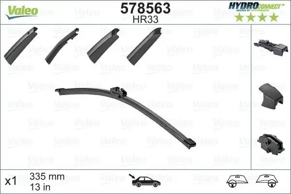 VALEO BMW X1 16d, X1 18i, X2 16d, X2 20d ve Mercedes GLC 250 Arka Silecek Süpürgesi 335 mm
