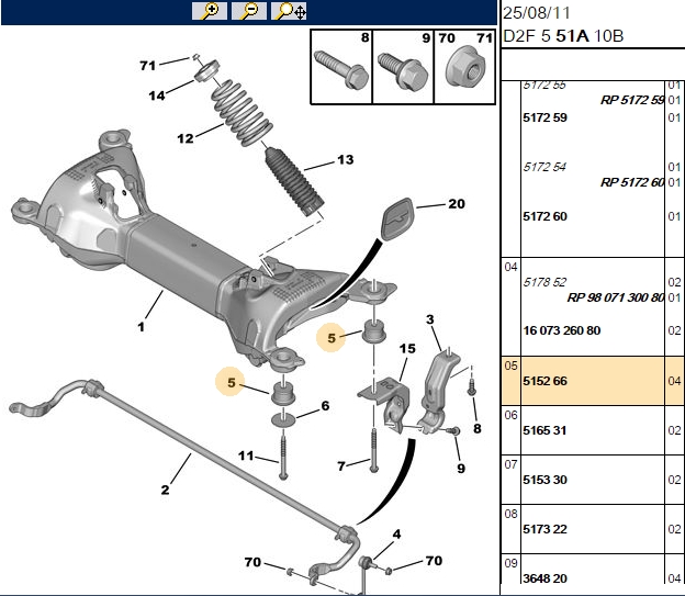 PSA Peugeot 407/508 ve Citroen C5 Arka Travers Burcu