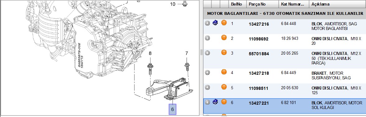 Motor Takozu Sol Opel Corsa E 1.4 1.6 1.7 1.8 1.9 1.9 TDI (OEM:13427221)