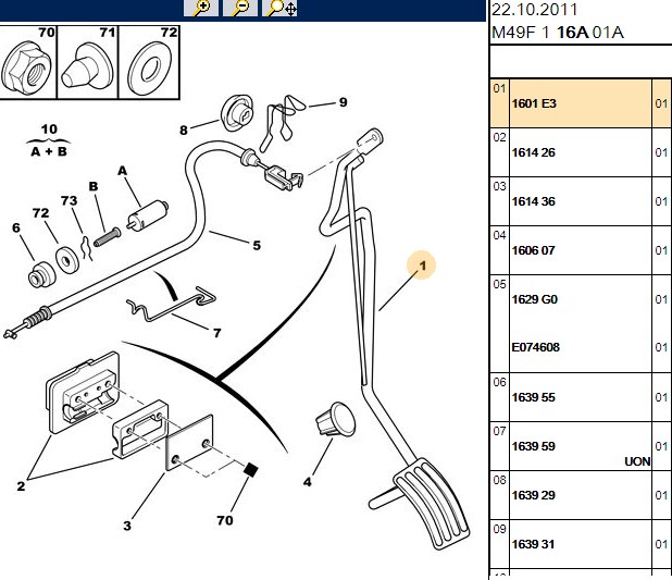 Gaz Pedali Partner M49-M59, Berlingo M49-M59