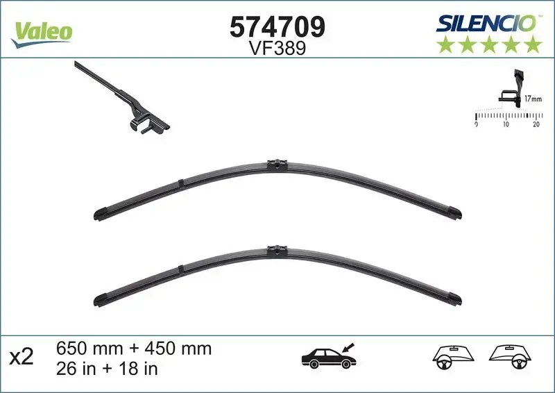 VALEO Bmw 525d F10 ve 520d F10 Ön Silecek Süpürgesi 650+450 mm