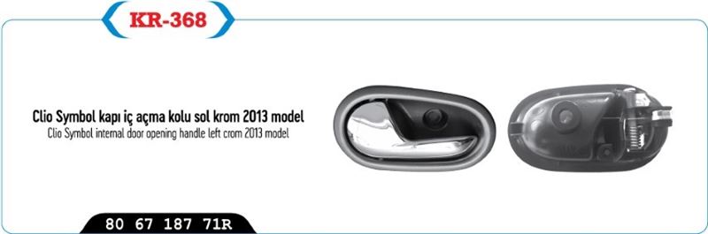 Kapı İç Açma Kolu Sol (Renault Yeni Symbol, Joy, 2013 Model)