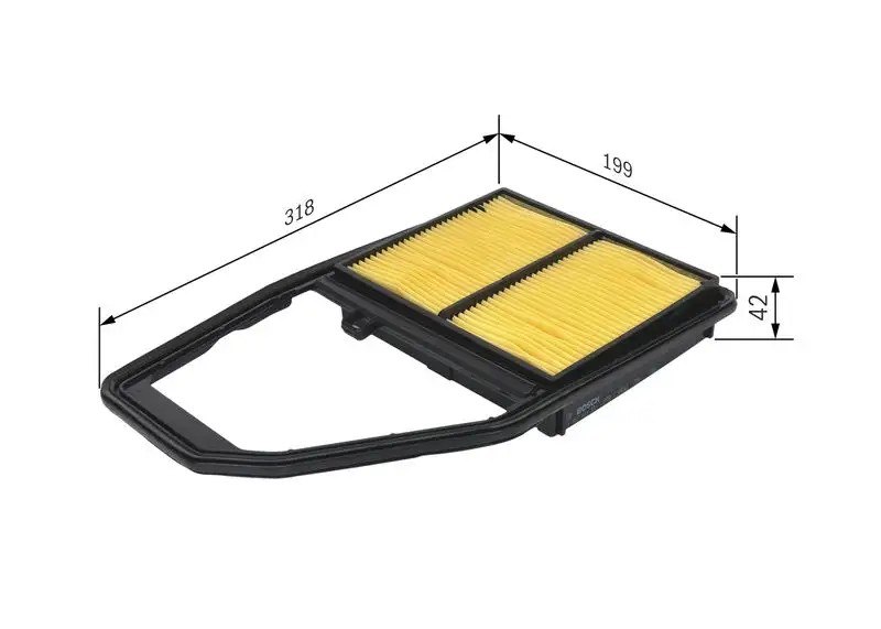 BOSCH Honda Civic 1.4 ve 1.6 Hava Filtresi 317,5 x 199 x 42 mm