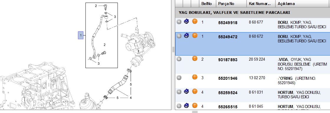 PSA Turbo Yağ Besleme Borusu OPEL Corsa E B13DTC